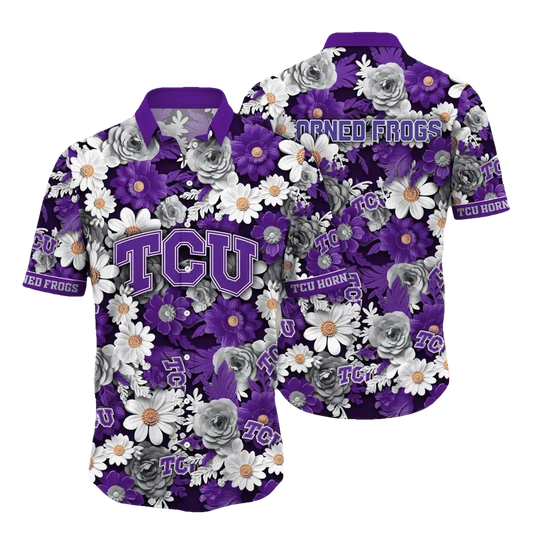 TCU Horned Frogs NCAA Flower Aloha Hawaiian Shirt 7, NCAA Hawaiian Shirt Moonbestprint