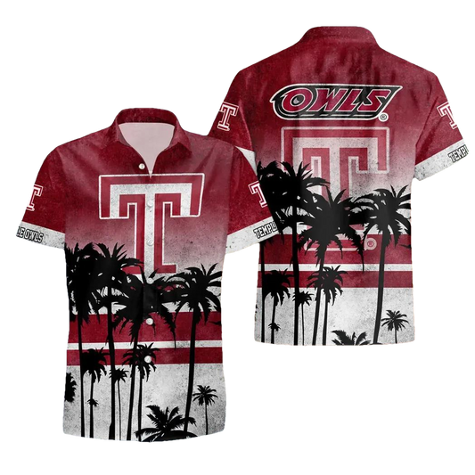 Temple Owls Style Hot Trending Summer Aloha Hawaiian Shirt, NCAA Hawaiian Shirt Moonbestprint
