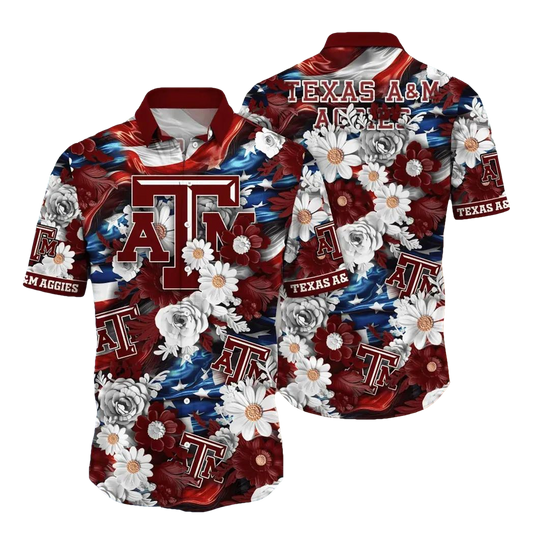 Texas A&M Aggies NCAA Aloha Hawaiian Shirt 1, NCAA Hawaiian Shirt Moonbestprint
