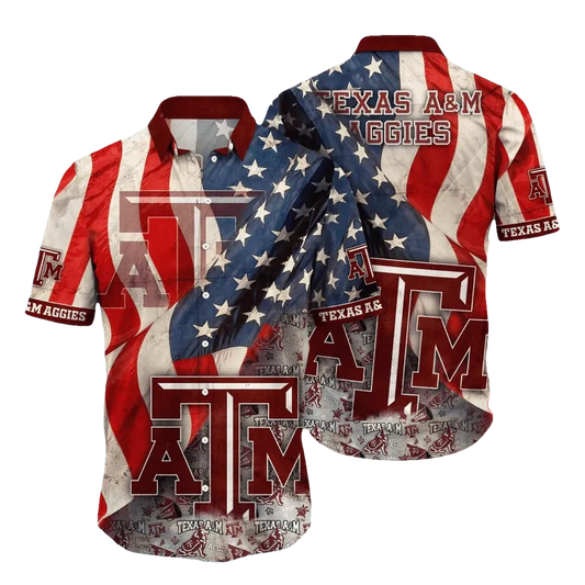 Texas A&M Aggies NCAA Flower Aloha Hawaiian Shirt 12, NCAA Hawaiian Shirt Moonbestprint