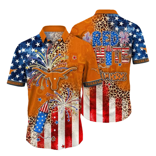 Texas Longhorns NCAA Aloha Hawaiian Shirt, NCAA Hawaiian Shirt Moonbestprint