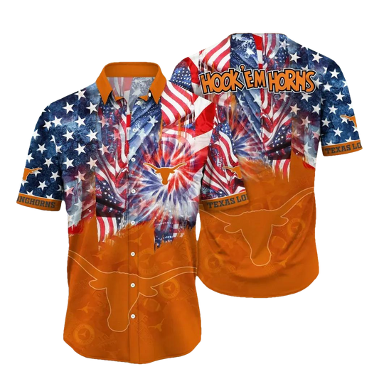 Texas Longhorns NCAA Flower Aloha Hawaiian Shirt 10, NCAA Hawaiian Shirt Moonbestprint