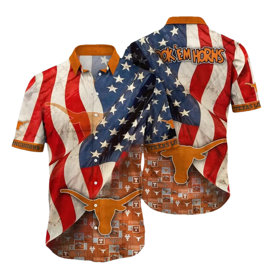 Texas Longhorns NCAA Flower Aloha Hawaiian Shirt 11, NCAA Hawaiian Shirt Moonbestprint