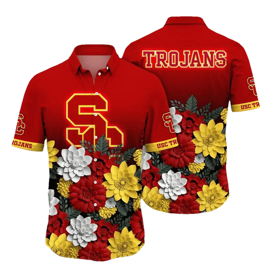 USC Trojans NCAA Flower Aloha Hawaiian Shirt 12, NCAA Hawaiian Shirt Moonbestprint