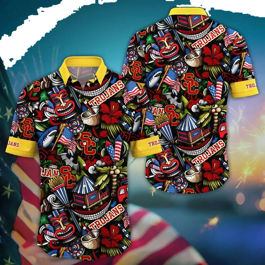 USC Trojans NCAA Flower Aloha Hawaiian Shirt 13, NCAA Hawaiian Shirt Moonbestprint