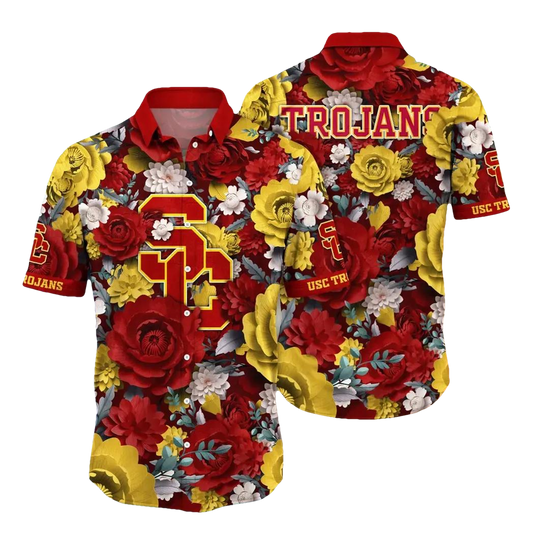 USC Trojans NCAA Flower Aloha Hawaiian Shirt 4, NCAA Hawaiian Shirt Moonbestprint