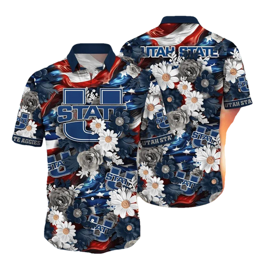 Utah State Aggies NCAA Aloha Hawaiian Shirt 1, NCAA Hawaiian Shirt Moonbestprint