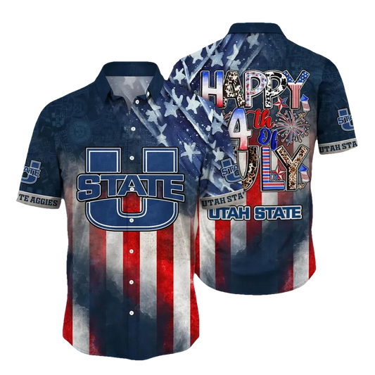Utah State Aggies NCAA Aloha Hawaiian Shirt 2, NCAA Hawaiian Shirt Moonbestprint