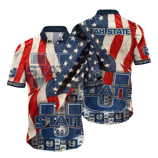 Utah State Aggies NCAA Flower Aloha Hawaiian Shirt 11, NCAA Hawaiian Shirt Moonbestprint