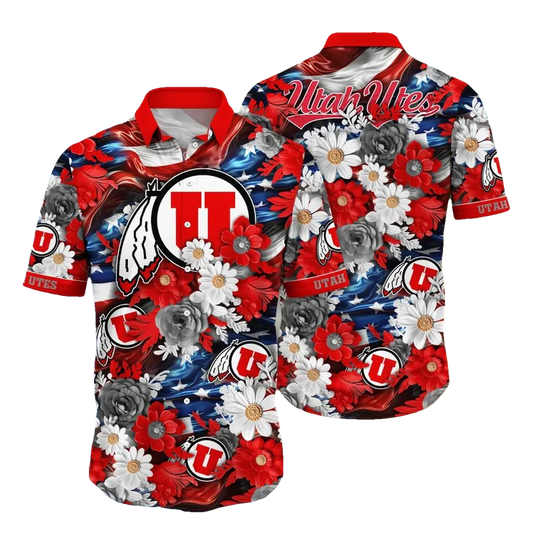 Utah Utes NCAA Aloha Hawaiian Shirt 1, NCAA Hawaiian Shirt Moonbestprint