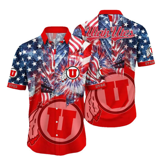 Utah Utes NCAA Flower Aloha Hawaiian Shirt 10, NCAA Hawaiian Shirt Moonbestprint