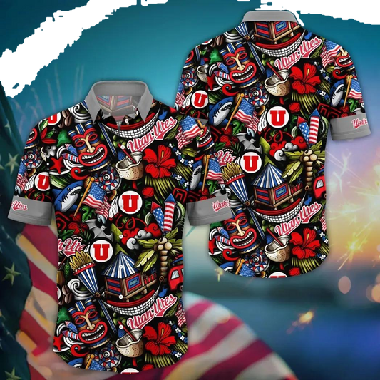 Utah Utes NCAA Flower Aloha Hawaiian Shirt 14, NCAA Hawaiian Shirt Moonbestprint