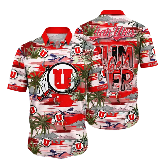 Utah Utes NCAA Flower Aloha Hawaiian Shirt 8, NCAA Hawaiian Shirt Moonbestprint