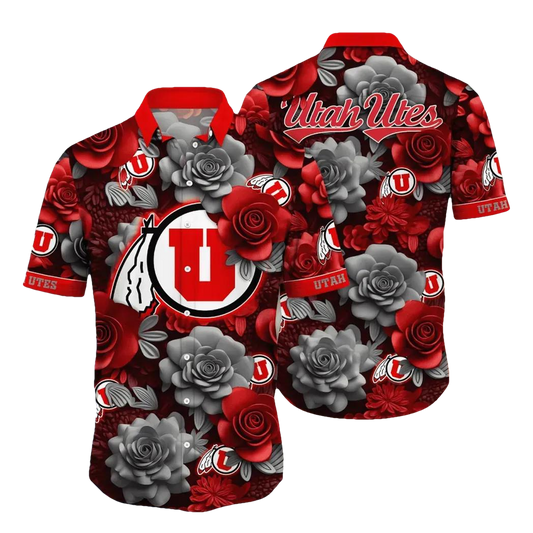 Utah Utes NCAA Flower Aloha Hawaiian Shirt 7, NCAA Hawaiian Shirt Moonbestprint