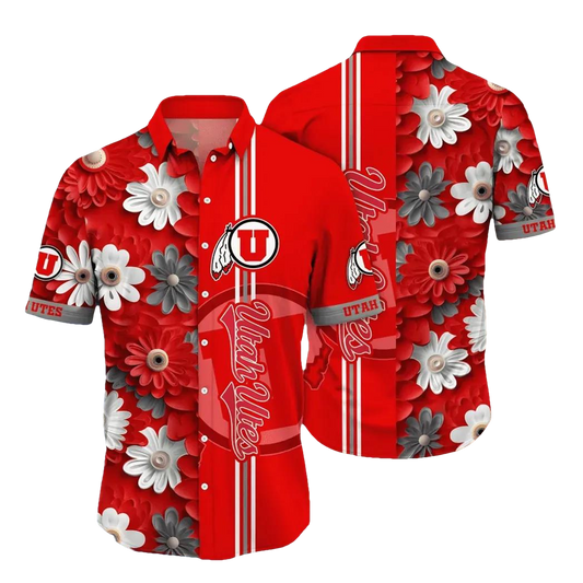 Utah Utes Style Hot Trending Summer NCAA Flower Aloha Hawaiian Shirt, NCAA Hawaiian Shirt Moonbestprint