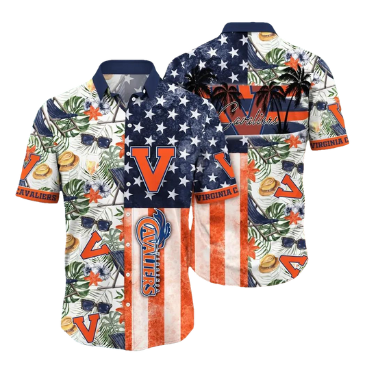 Virginia Cavaliers NCAA Flower Aloha Hawaiian Shirt 10, NCAA Hawaiian Shirt Moonbestprint