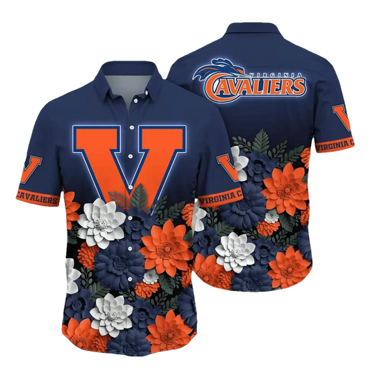 Virginia Cavaliers NCAA Flower Aloha Hawaiian Shirt 13, NCAA Hawaiian Shirt Moonbestprint
