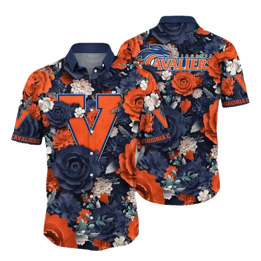 Virginia Cavaliers NCAA Flower Aloha Hawaiian Shirt 5, NCAA Hawaiian Shirt Moonbestprint
