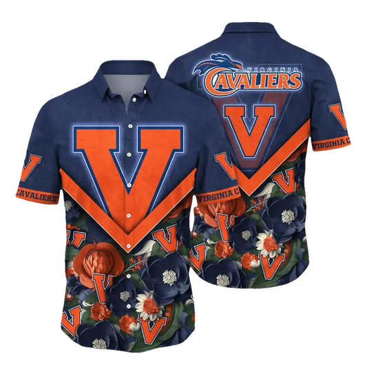 Virginia Cavaliers NCAA Flower Aloha Hawaiian Shirt 4, NCAA Hawaiian Shirt Moonbestprint