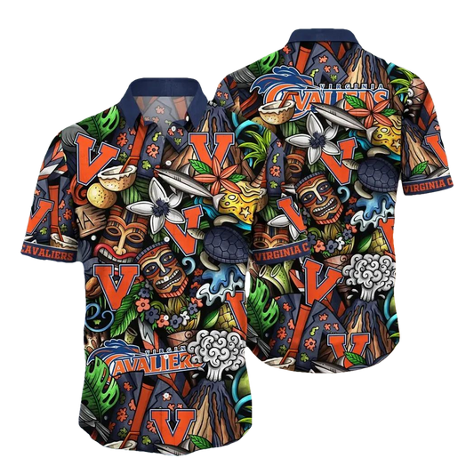 Virginia Cavaliers NCAA Flower Aloha Hawaiian Shirt 6, NCAA Hawaiian Shirt Moonbestprint
