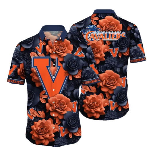 Virginia Cavaliers NCAA Flower Aloha Hawaiian Shirt 7, NCAA Hawaiian Shirt Moonbestprint