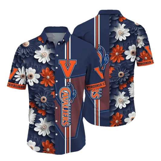Virginia Cavaliers Style Hot Trending Summer NCAA Flower Aloha Hawaiian Shirt, NCAA Hawaiian Shirt Moonbestprint