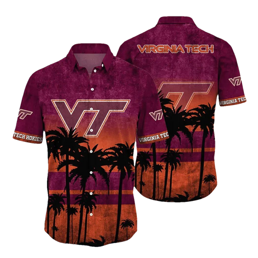 Virginia Tech Hokies Aloha Hawaiian Shirt, NCAA Hawaiian Shirt Moonbestprint