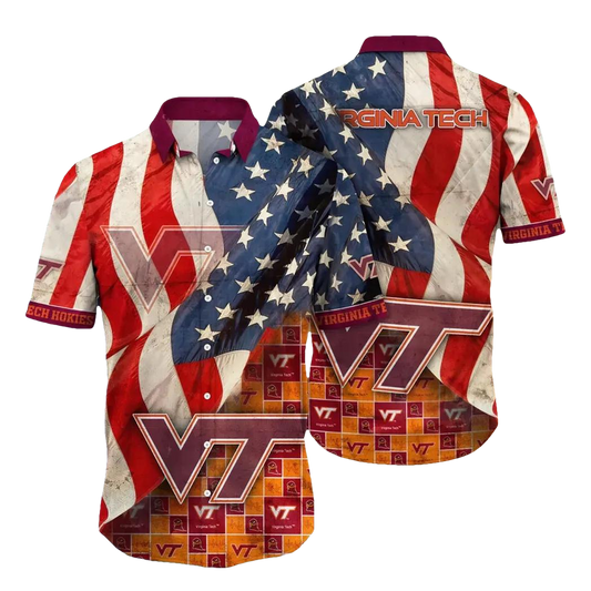 Virginia Tech Hokies NCAA Flower Aloha Hawaiian Shirt 10, NCAA Hawaiian Shirt Moonbestprint