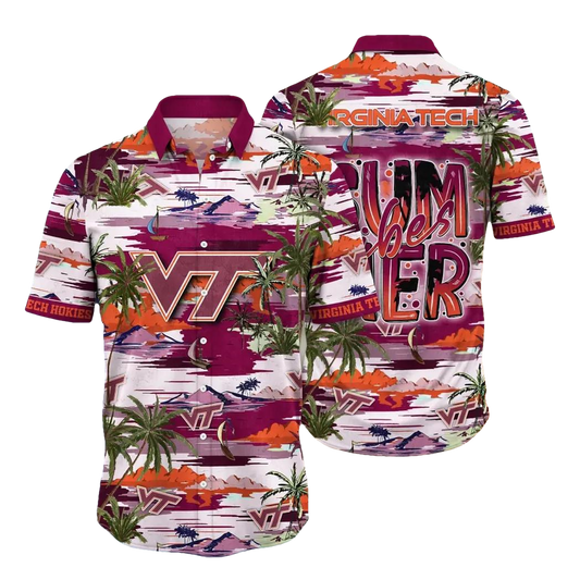 Virginia Tech Hokies NCAA Flower Aloha Hawaiian Shirt 7, NCAA Hawaiian Shirt Moonbestprint
