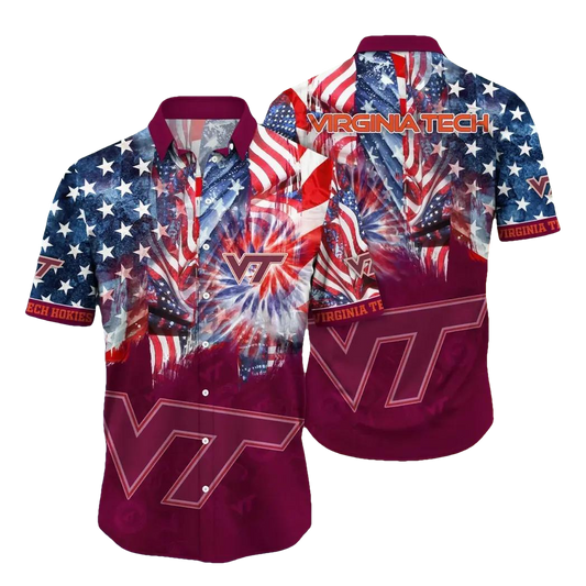 Virginia Tech Hokies NCAA Flower Aloha Hawaiian Shirt 8, NCAA Hawaiian Shirt Moonbestprint