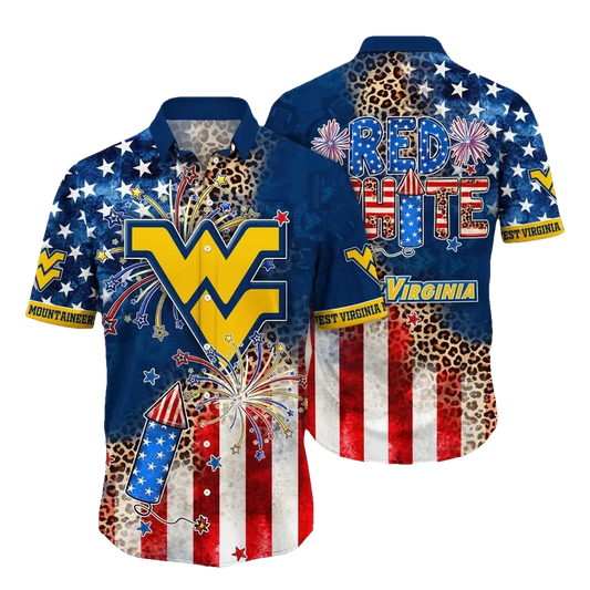 West Virginia Mountaineers NCAA Aloha Hawaiian Shirt, NCAA Hawaiian Shirt Moonbestprint