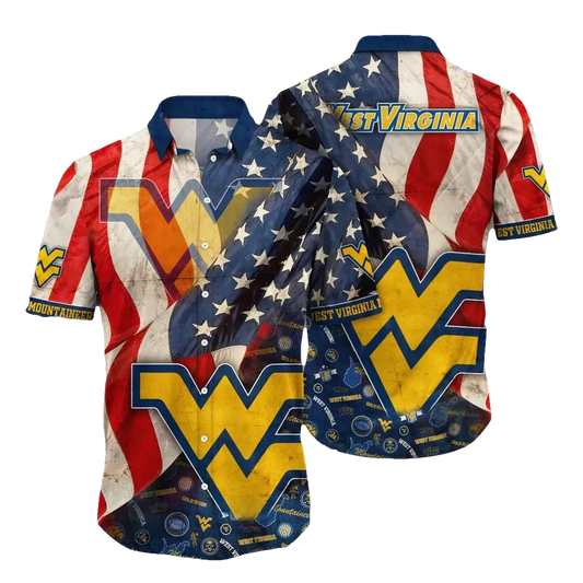 West Virginia Mountaineers NCAA Flower Aloha Hawaiian Shirt 10, NCAA Hawaiian Shirt Moonbestprint