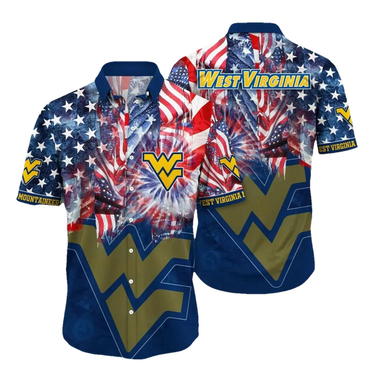 West Virginia Mountaineers NCAA Flower Aloha Hawaiian Shirt 11, NCAA Hawaiian Shirt Moonbestprint