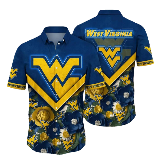 West Virginia Mountaineers NCAA Flower Aloha Hawaiian Shirt 3, NCAA Hawaiian Shirt Moonbestprint