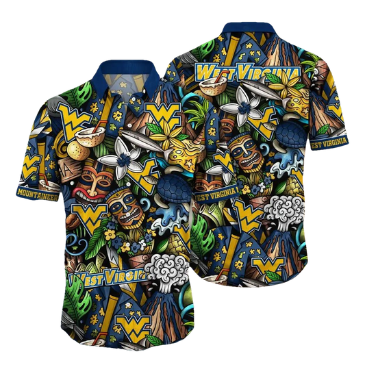 West Virginia Mountaineers NCAA Flower Aloha Hawaiian Shirt 5, NCAA Hawaiian Shirt Moonbestprint
