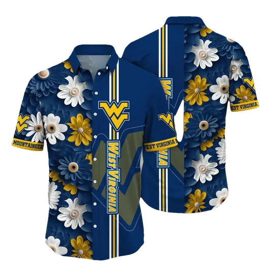 West Virginia Mountaineers Style Hot Trending Summer NCAA Flower Aloha Hawaiian Shirt, NCAA Hawaiian Shirt Moonbestprint
