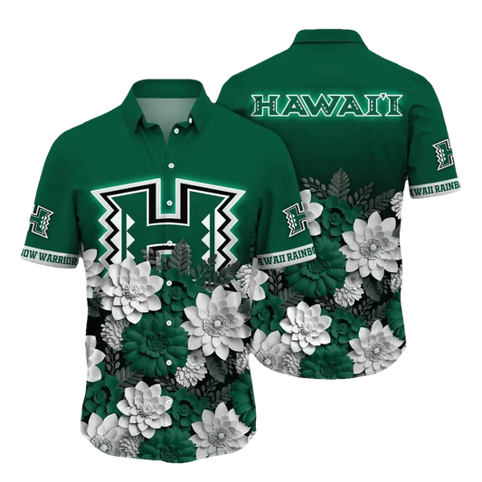 Hawaii Rainbow Warriors NCAA Flower Aloha Hawaiian Shirt 13, NCAA Hawaiian Shirt Moonbestprint