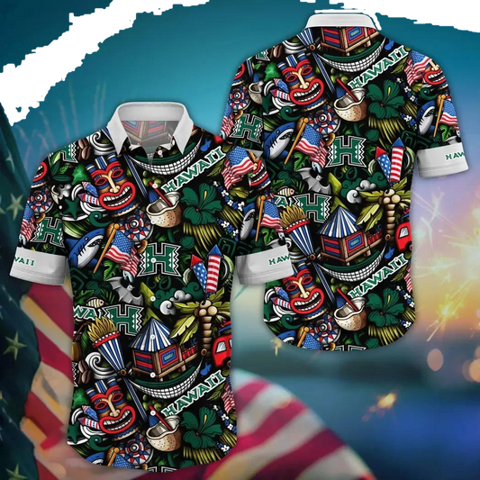 Hawaii Rainbow Warriors NCAA Flower Aloha Hawaiian Shirt 14, NCAA Hawaiian Shirt Moonbestprint