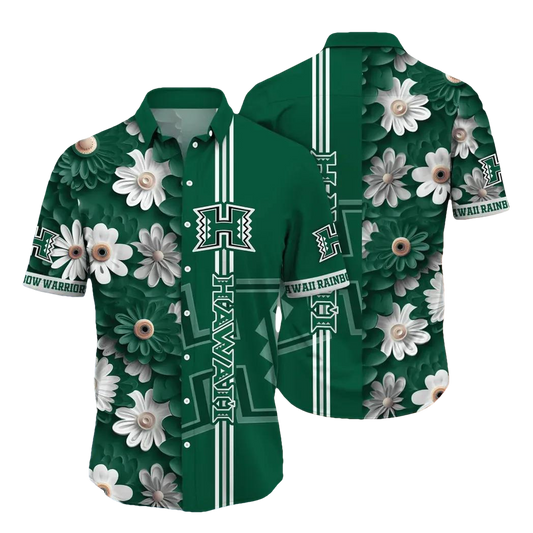 Hawaii Rainbow Warriors Style Hot Trending Summer NCAA Flower Aloha Hawaiian Shirt, NCAA Hawaiian Shirt Moonbestprint