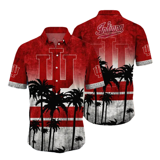 Indiana Hoosiers Aloha Hawaiian Shirt, NCAA Hawaiian Shirt Moonbestprint
