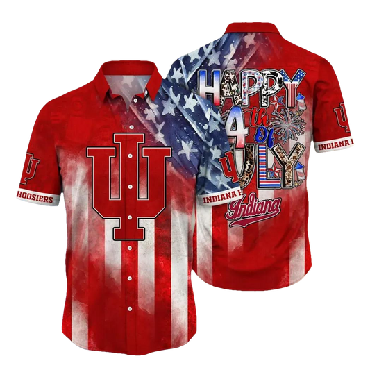 Indiana Hoosiers NCAA Aloha Hawaiian Shirt 2, NCAA Hawaiian Shirt Moonbestprint