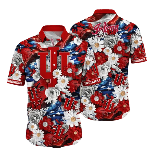 Indiana Hoosiers NCAA Aloha Hawaiian Shirt 1, NCAA Hawaiian Shirt Moonbestprint