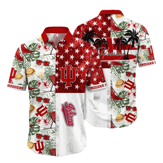 Indiana Hoosiers NCAA Flower Aloha Hawaiian Shirt 11, NCAA Hawaiian Shirt Moonbestprint