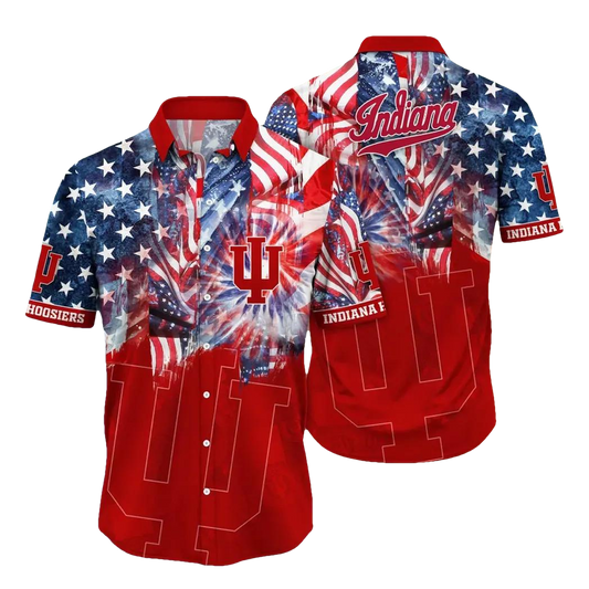 Indiana Hoosiers NCAA Flower Aloha Hawaiian Shirt 12, NCAA Hawaiian Shirt Moonbestprint