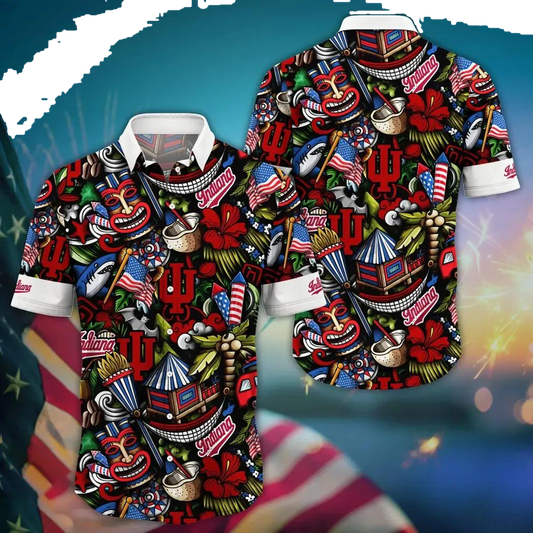 Indiana Hoosiers NCAA Flower Aloha Hawaiian Shirt 14, NCAA Hawaiian Shirt Moonbestprint