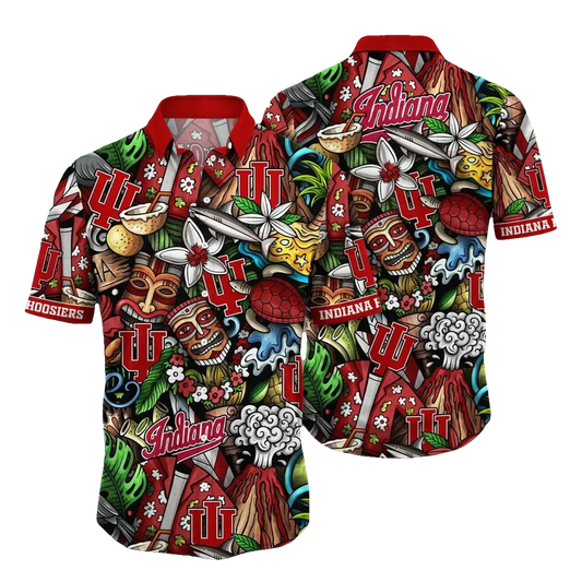 Indiana Hoosiers NCAA Flower Aloha Hawaiian Shirt 6, NCAA Hawaiian Shirt Moonbestprint