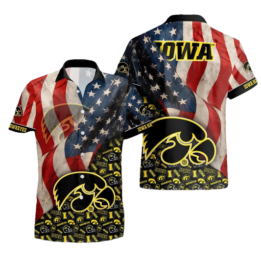 Iowa Hawkeyes Style Hot Trending Summer Flower Aloha Hawaiian Shirt, NCAA Hawaiian Shirt Moonbestprint