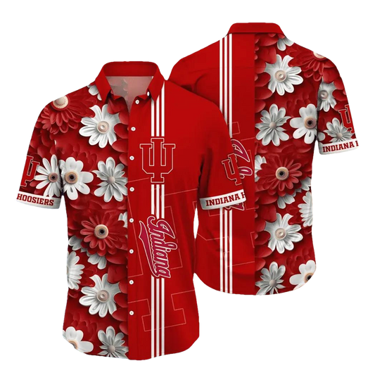 Indiana Hoosiers Style Hot Trending Summer NCAA Flower Aloha Hawaiian Shirt, NCAA Hawaiian Shirt Moonbestprint