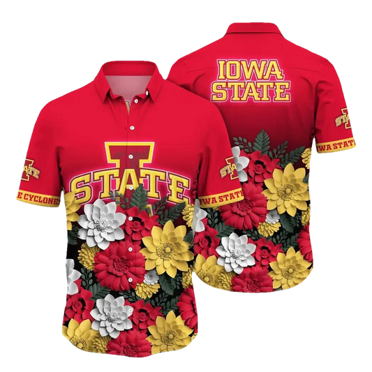 Iowa State Cyclones NCAA Flower Aloha Hawaiian Shirt 13, NCAA Hawaiian Shirt Moonbestprint