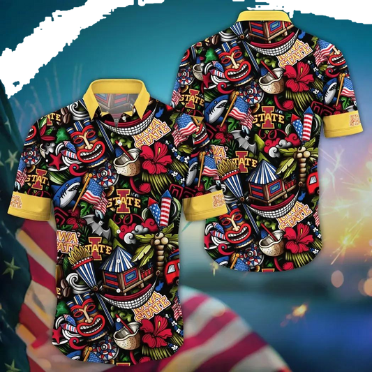 Iowa State Cyclones NCAA Flower Aloha Hawaiian Shirt 14, NCAA Hawaiian Shirt Moonbestprint